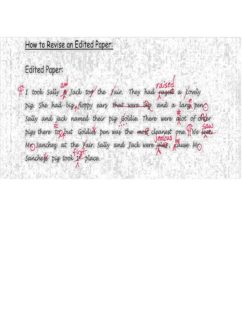 Proofreaders Mark online exercise for Live Worksheets