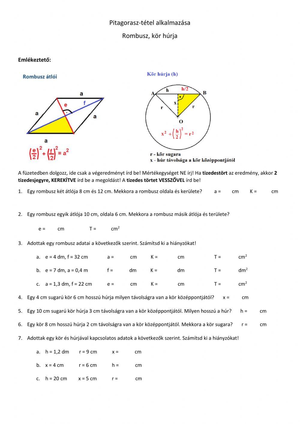 Pitagorasz-tétel alkalmazása (3)