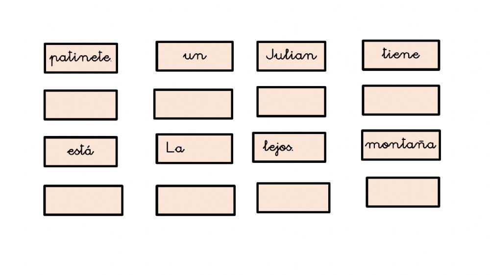 Realiza el puzzle y ordena las frases