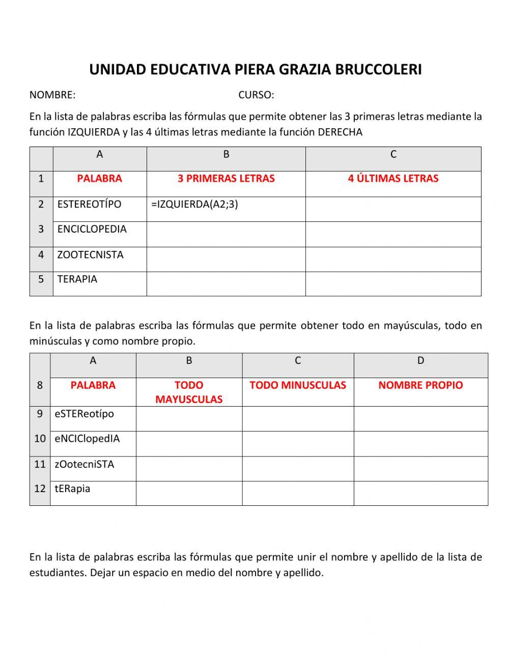 Funciones de texto en Excel