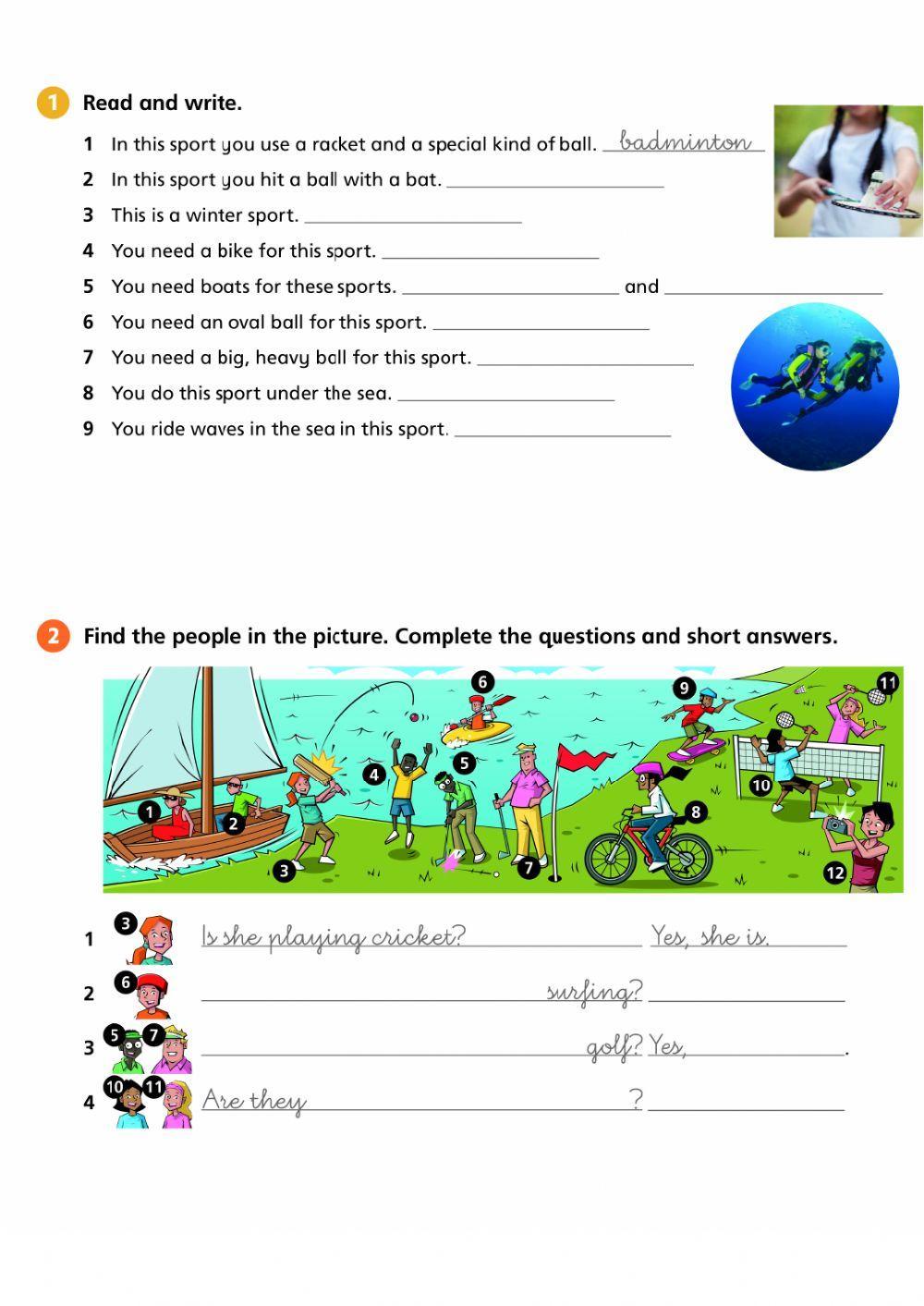 Sports and present continuous