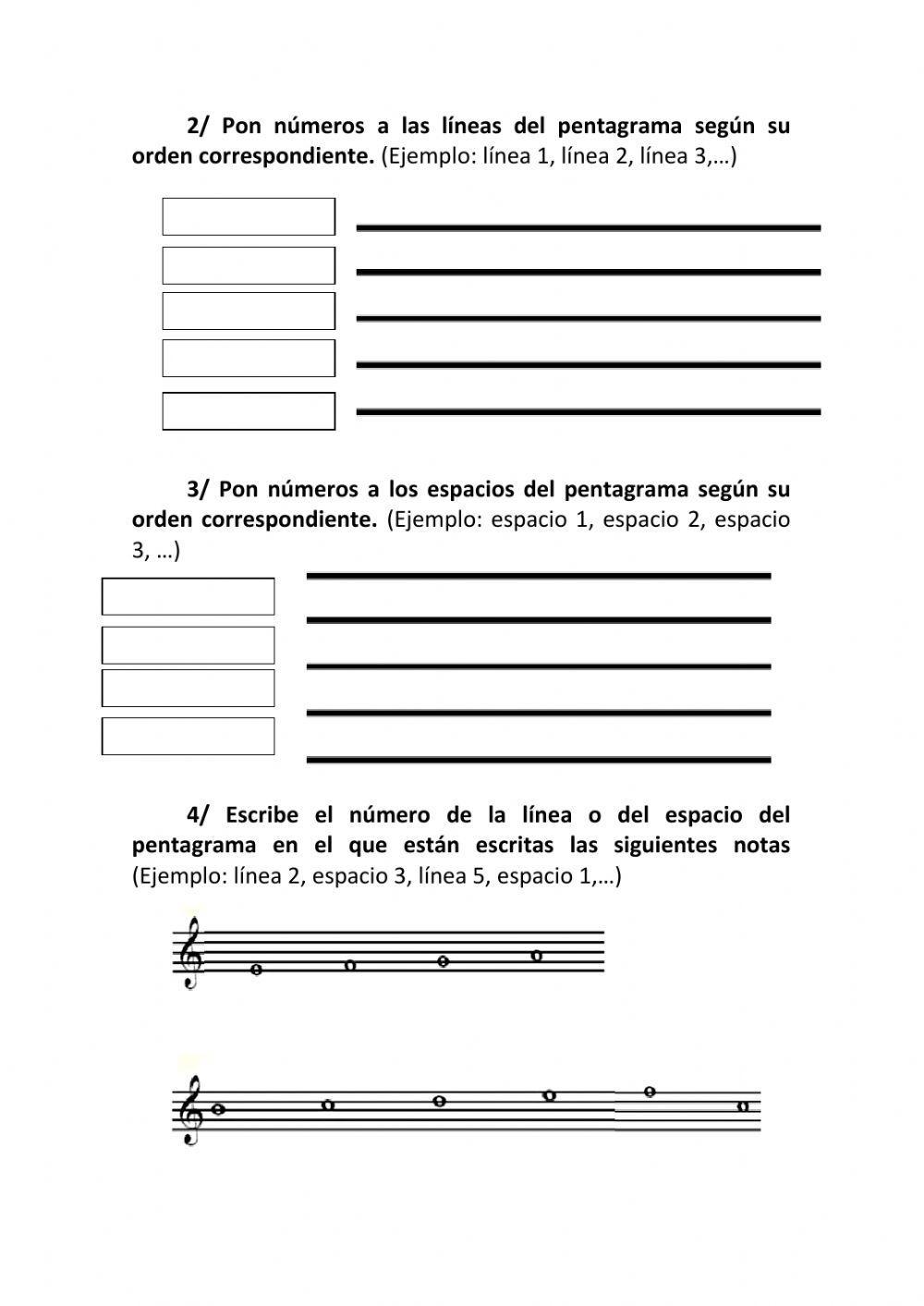 LA ALTURA EN MÚSICA. EJERCICIOS. 
