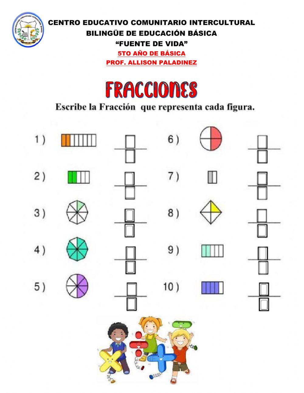 Fracciones y su representación gráfica