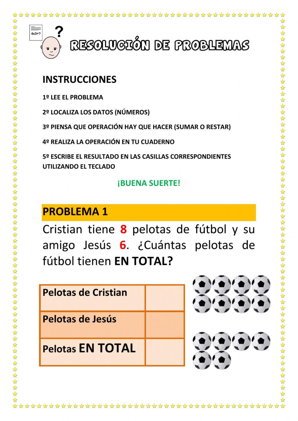 Problemas sumas y restas