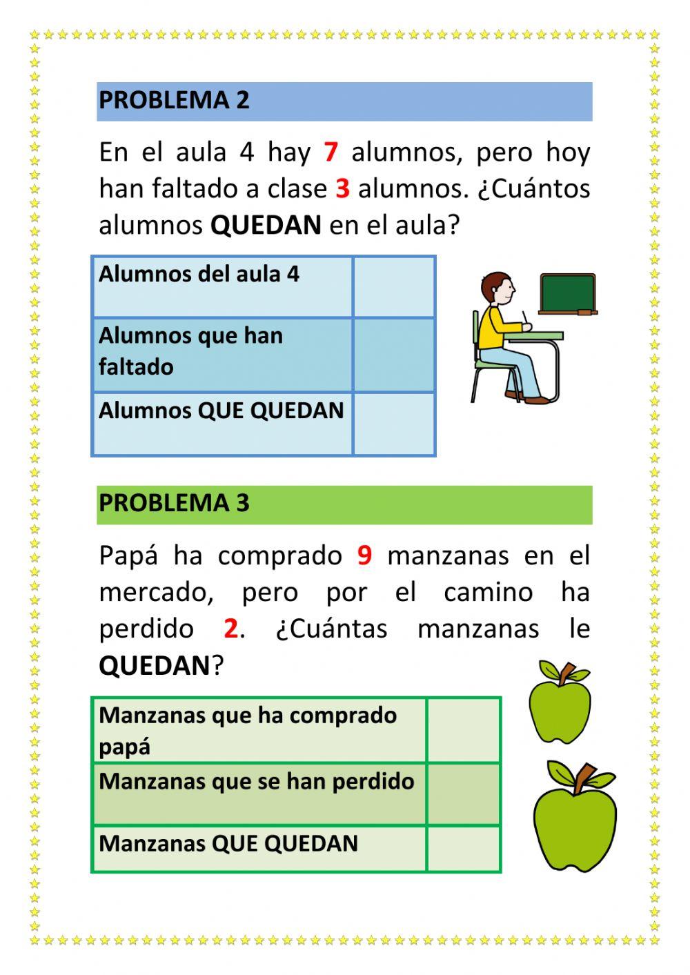 Problemas sumas y restas