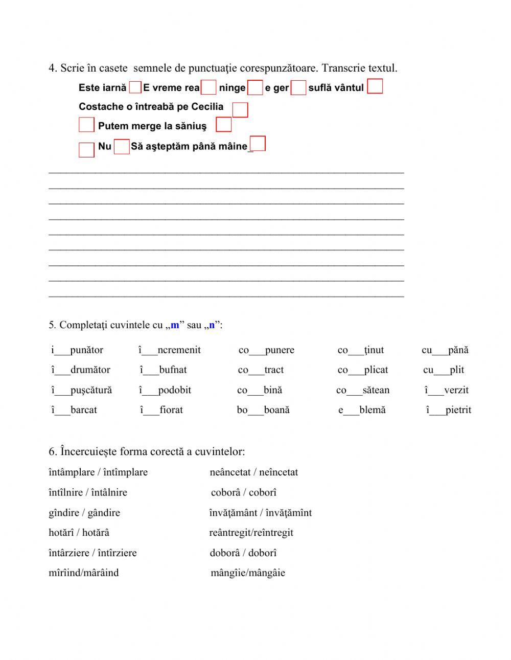 Evaluare unitatea IV : „Poveştile iernii”