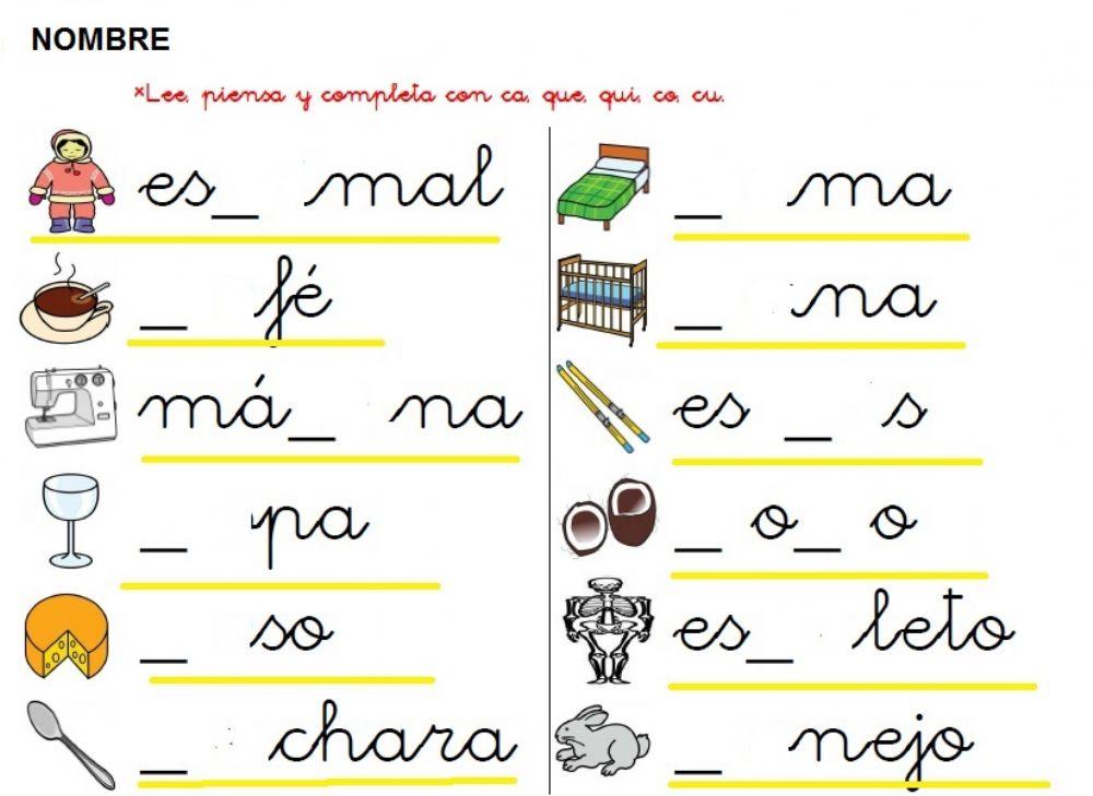 Escritura ca que qui co cu