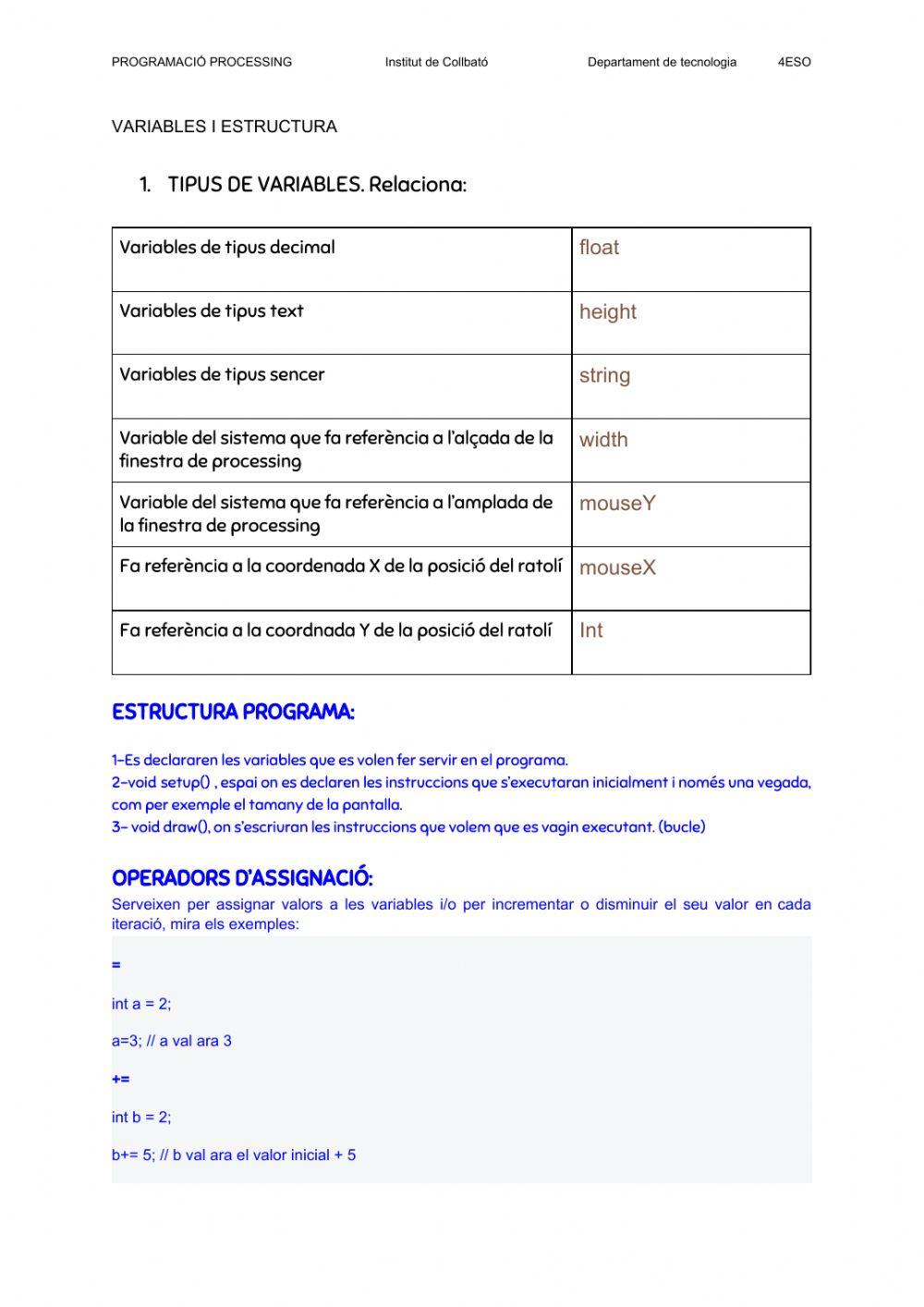 Processing estructura i condicionals