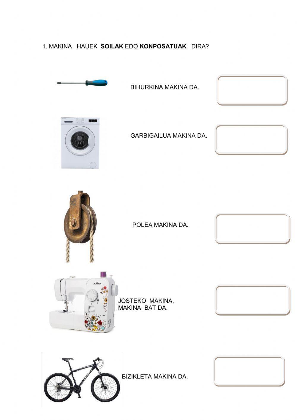 Makina sinpleak eta konplexuak