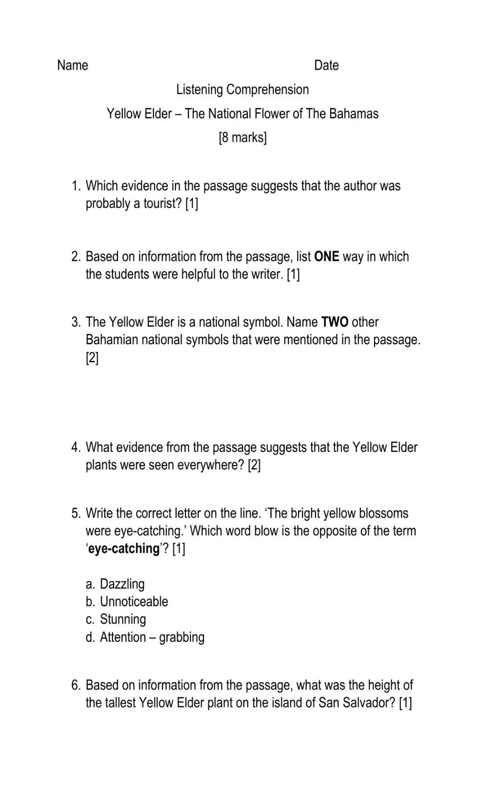 Listening Yellow Elder