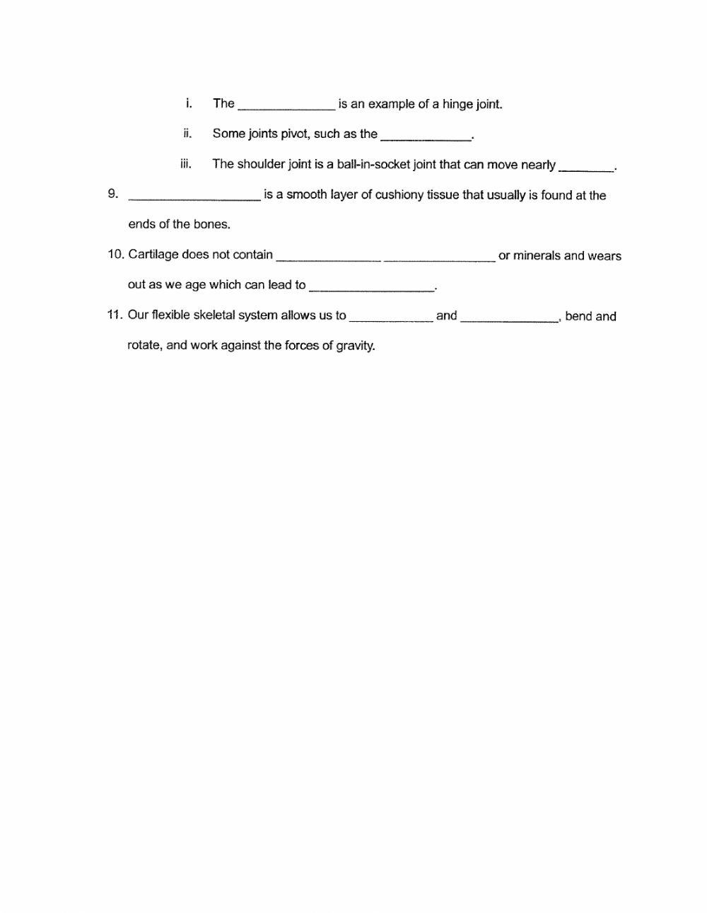 Skeletal System Reading Notes worksheet | Live Worksheets