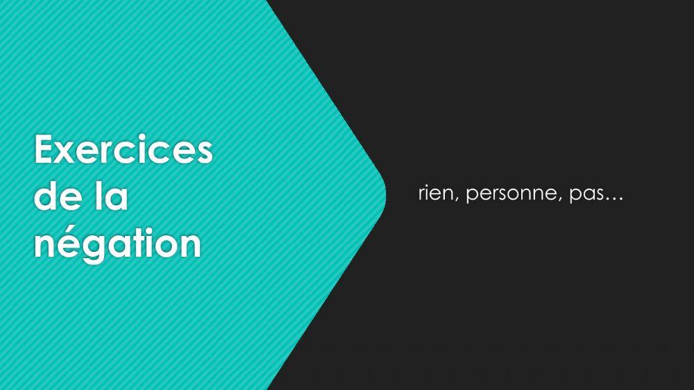 Exercices de la négation