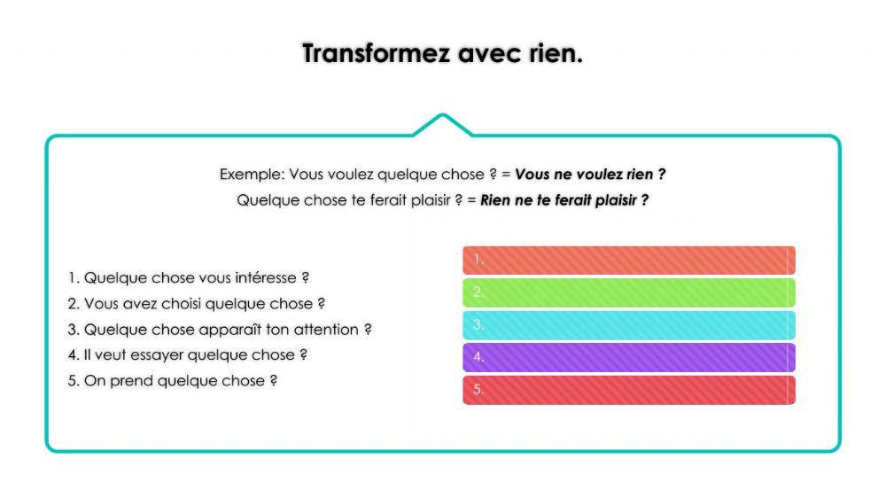 Exercices de la négation