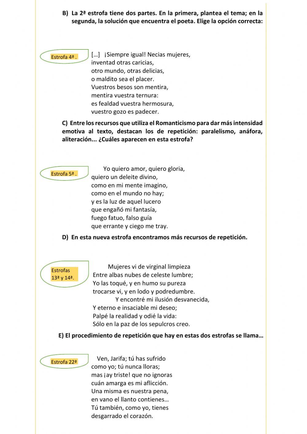 4º ESO Poesía del Romanticismo (I)