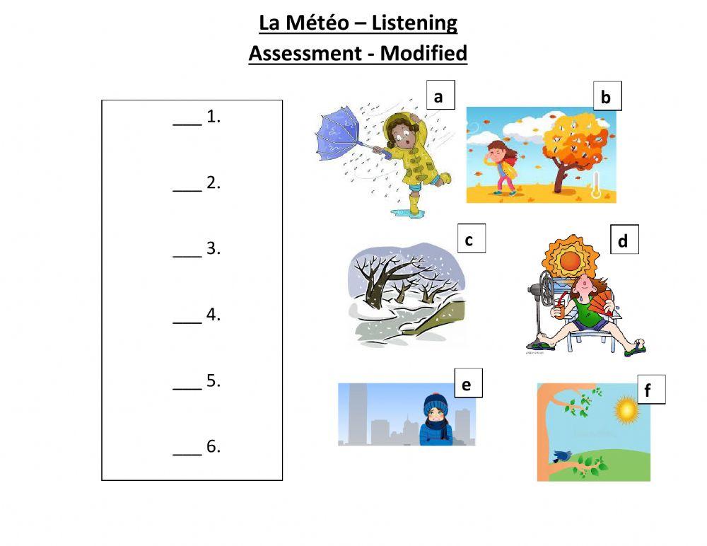 La Météo - Listening Assessment Modified