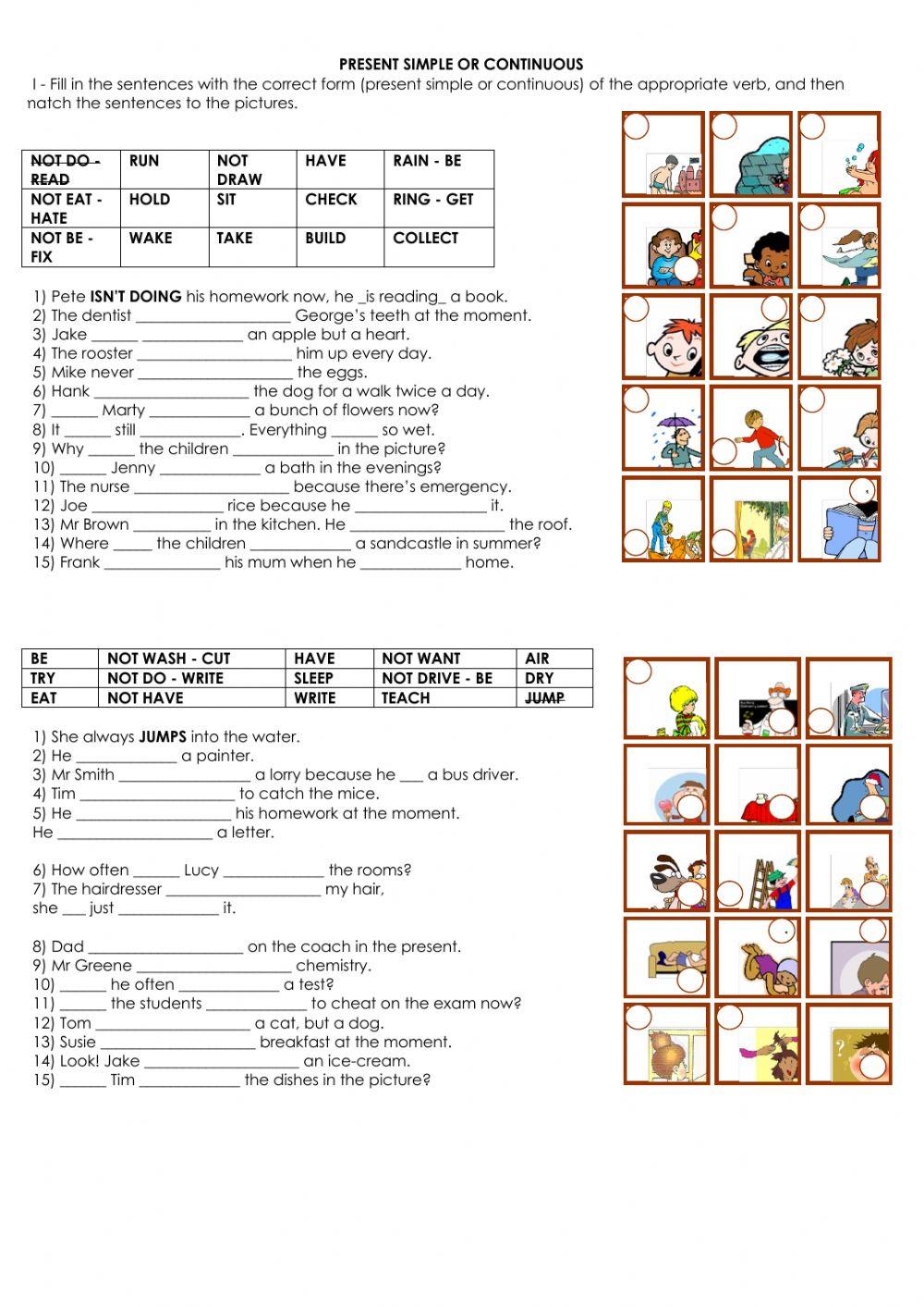 Present continuous vs present simple