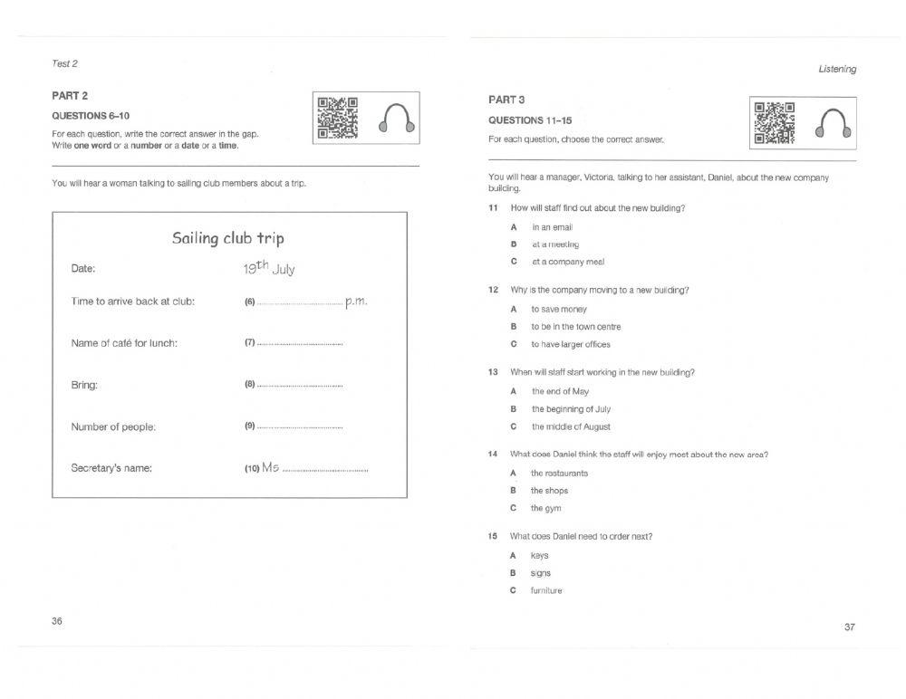 A2 Key 1 - Listening - 2 - Lan 02