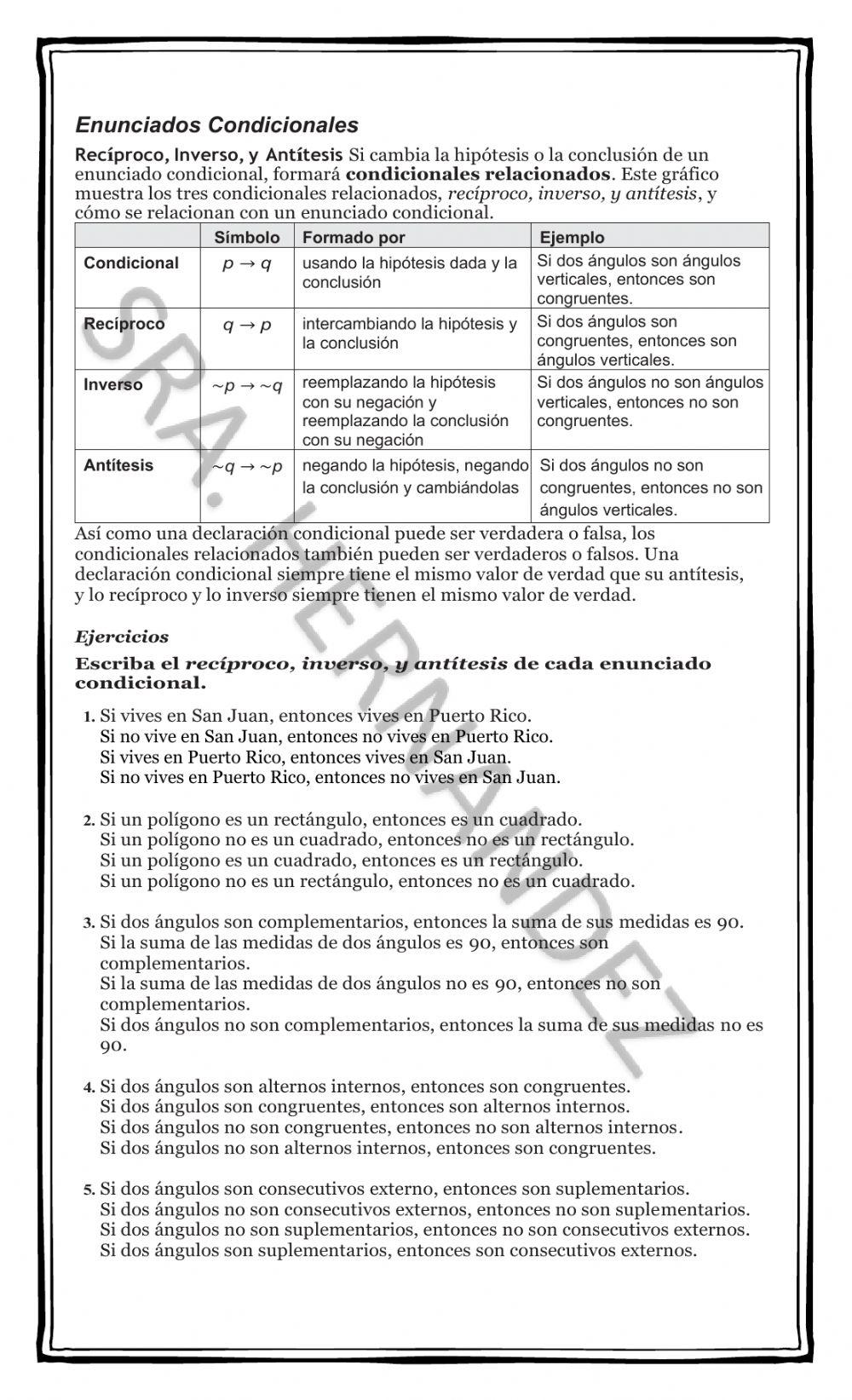 Enunciados Condicionales 4