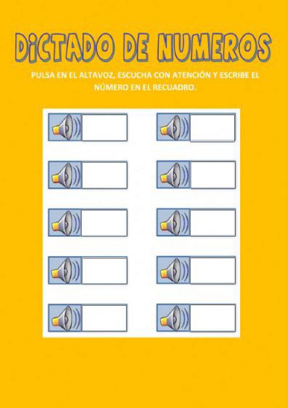 Dictado de números 0 - 399