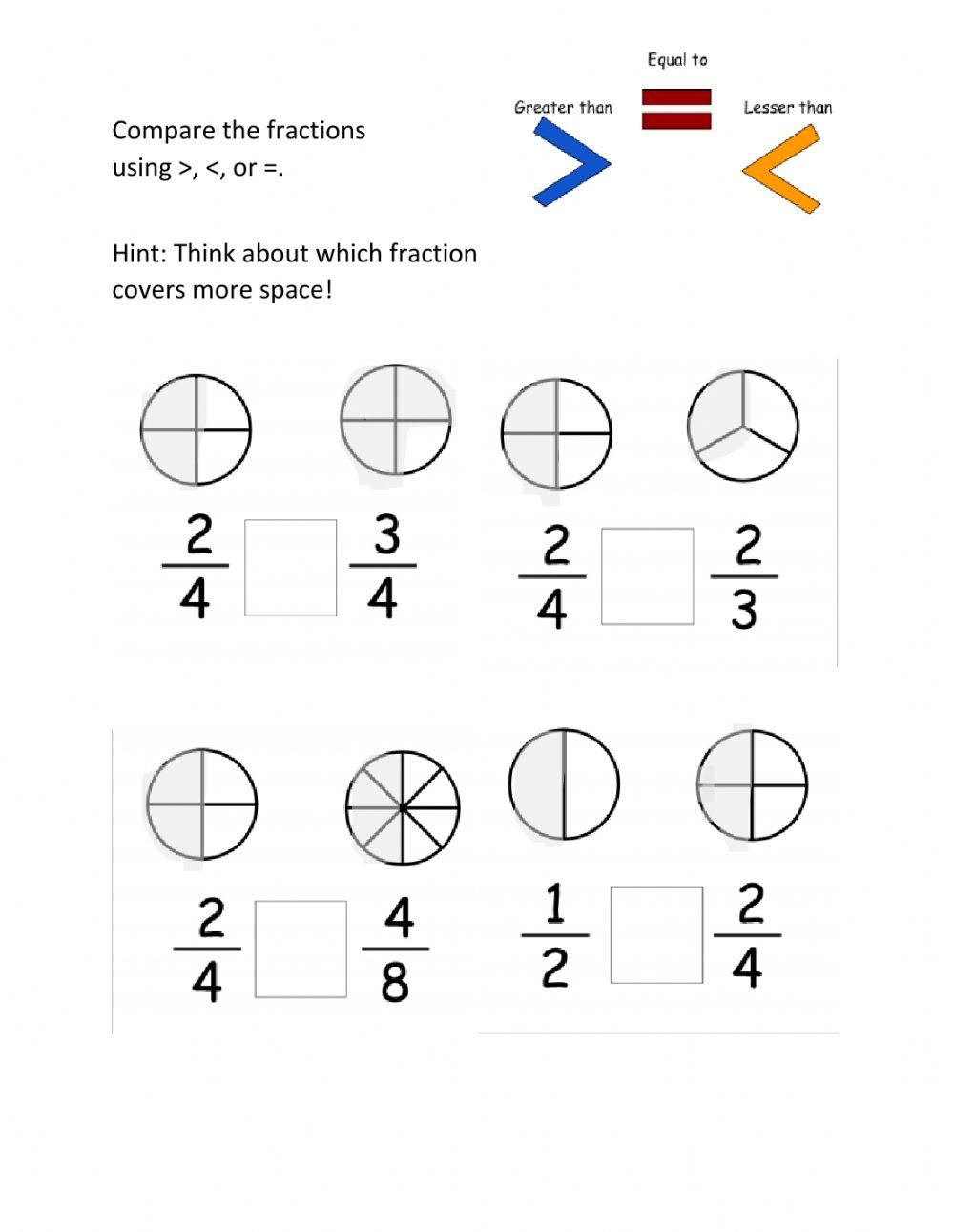 Comparing fractions