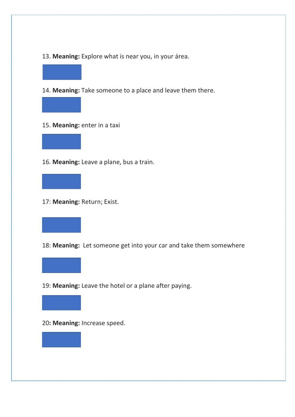 Prasal verbs on trip