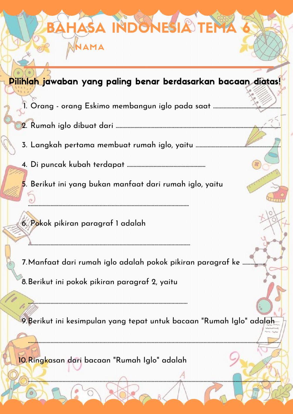 Bahasa Indonesia Tema 6