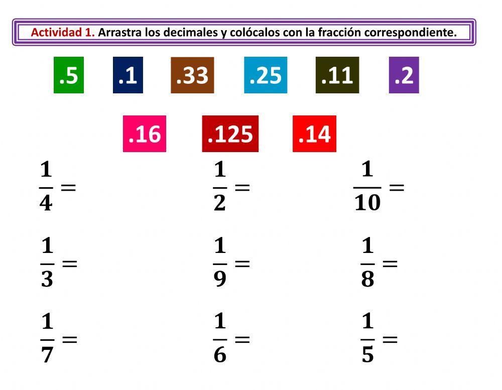 Fracciones y números decimales