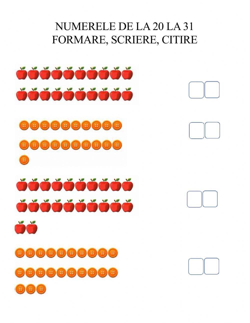 Numere naturale 20- 31