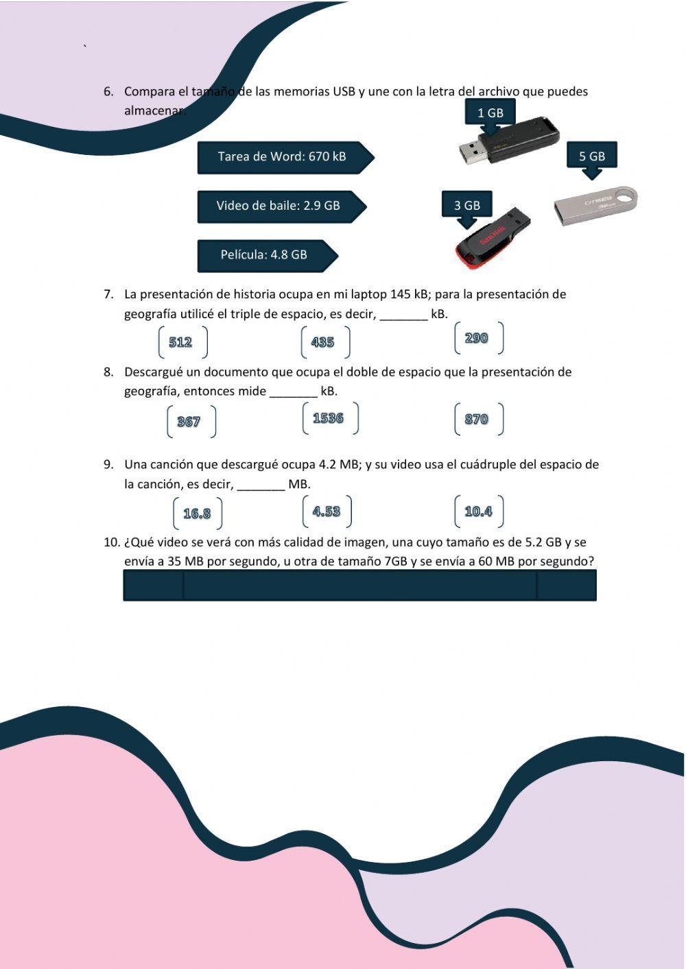 Medidas de almacenamiento