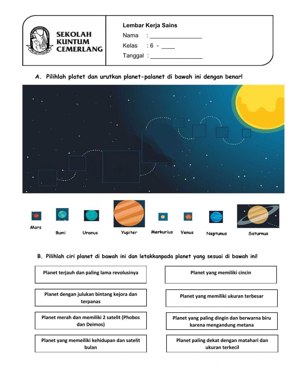 Latihan Mengenal Planet
