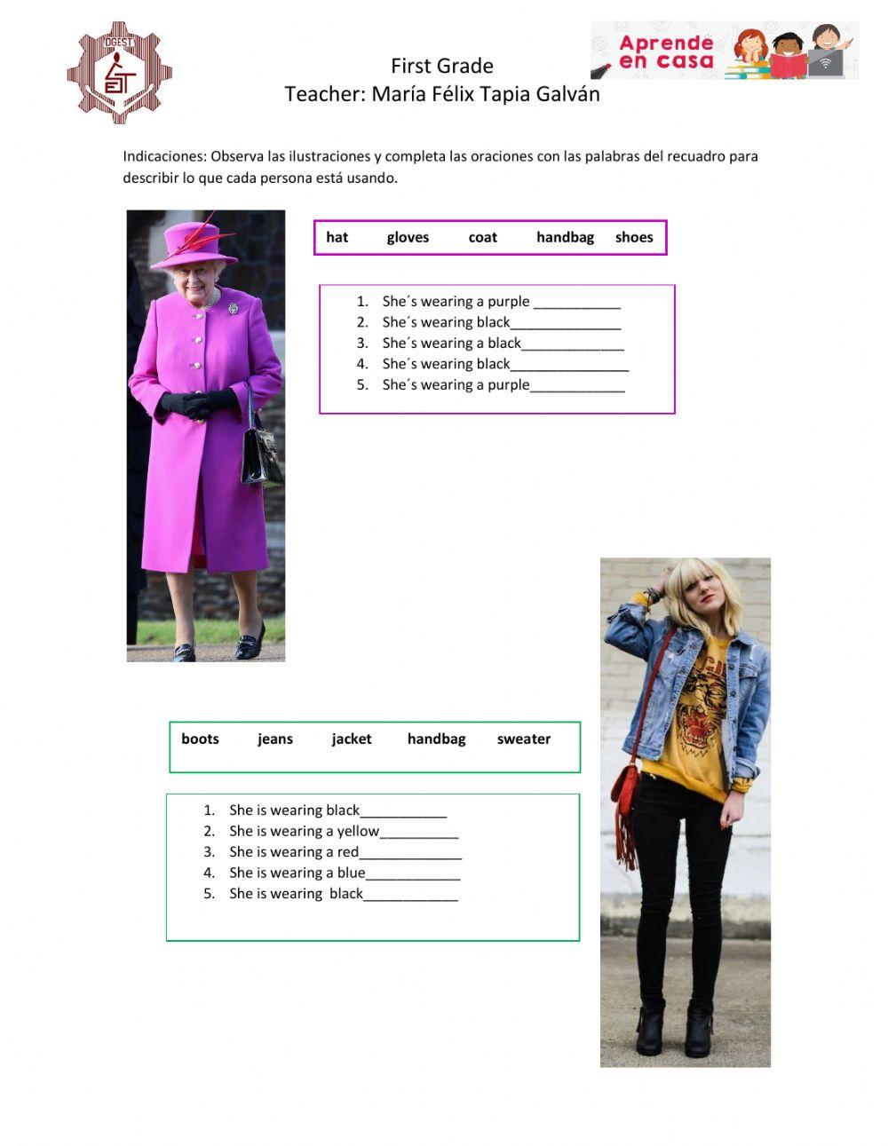 Describing what people are wearing