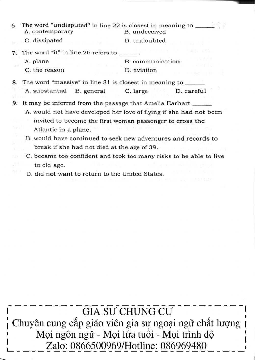 Trắc nghiệm Kỹ năng đọc hiểu Tiếng Anh số 40