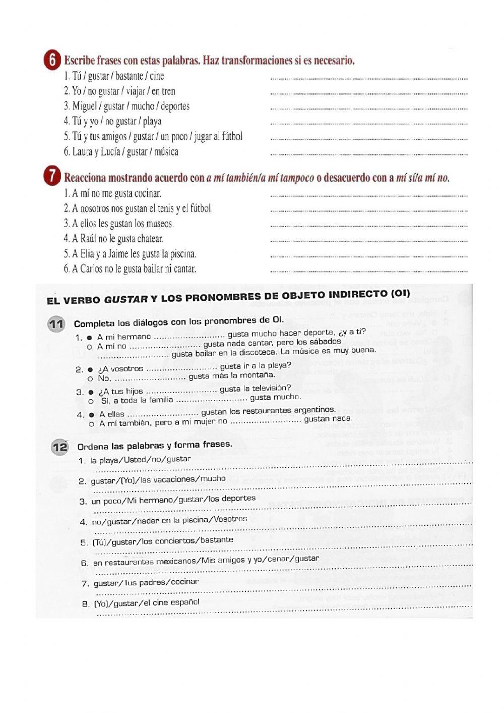 Trabajo de casa para la leccion 66-1 Ocio