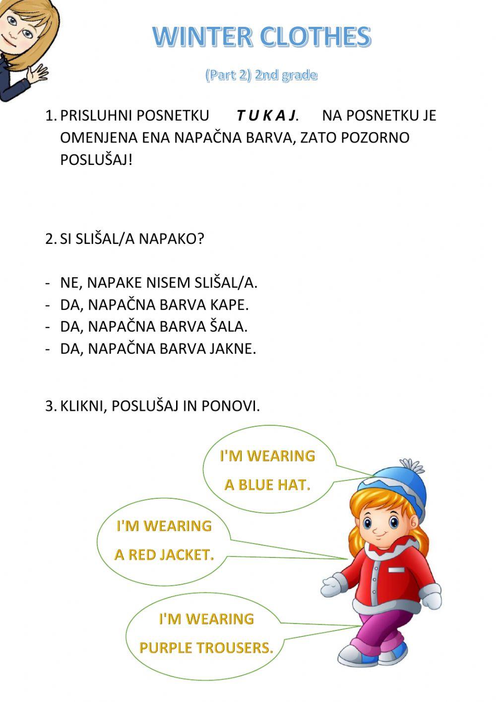winter clothes part 2 (2nd grade) new