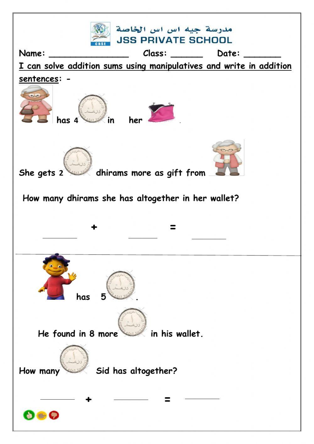 Addition word problems