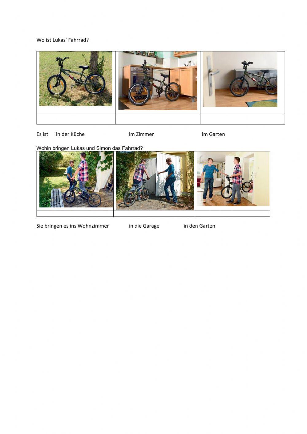 Wo ist Lukas' Fahrrad?