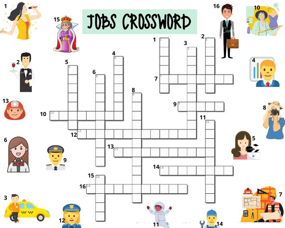 JOBS CROSSWORD online exercise for Live Worksheets