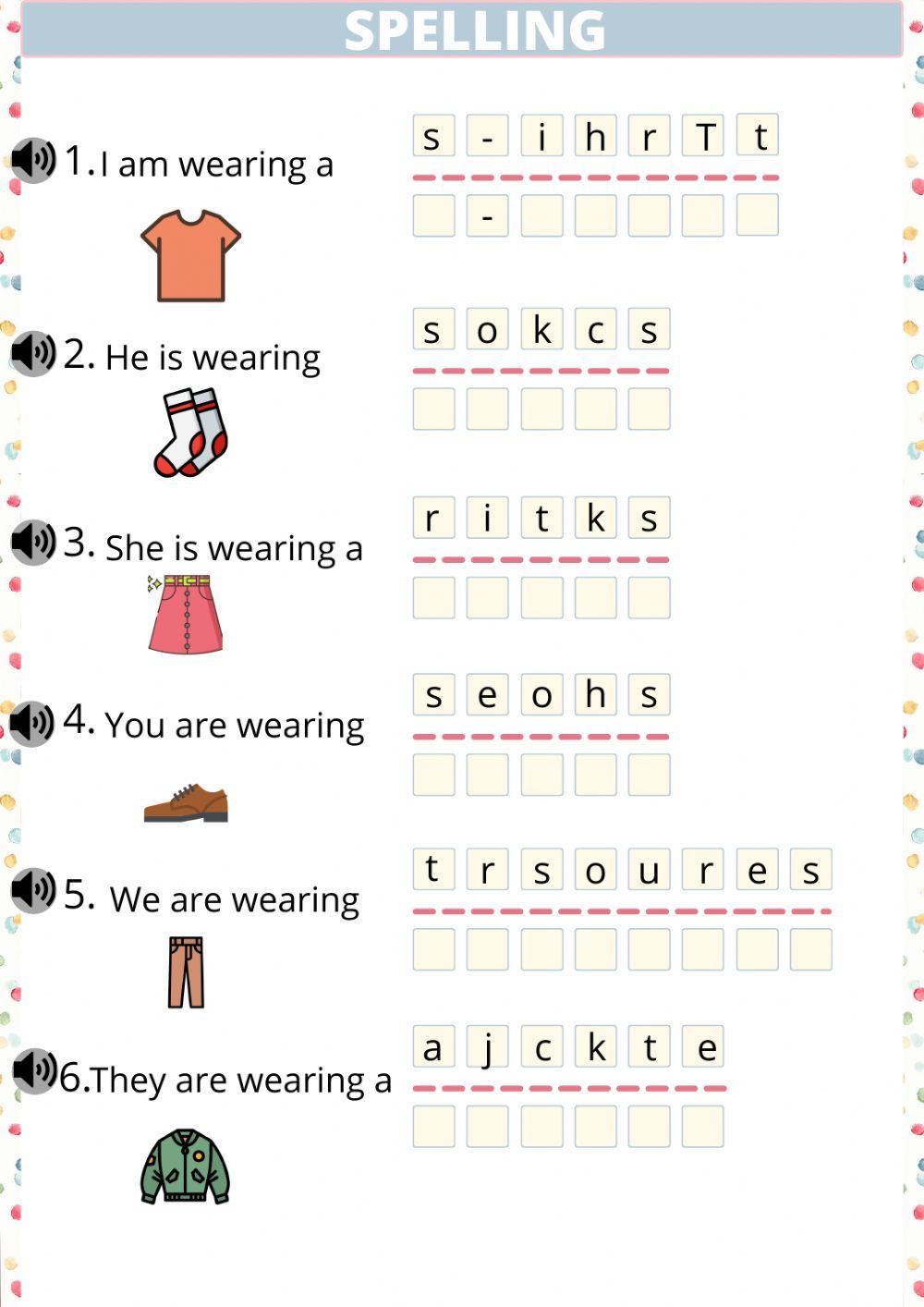 SPELLING clothes