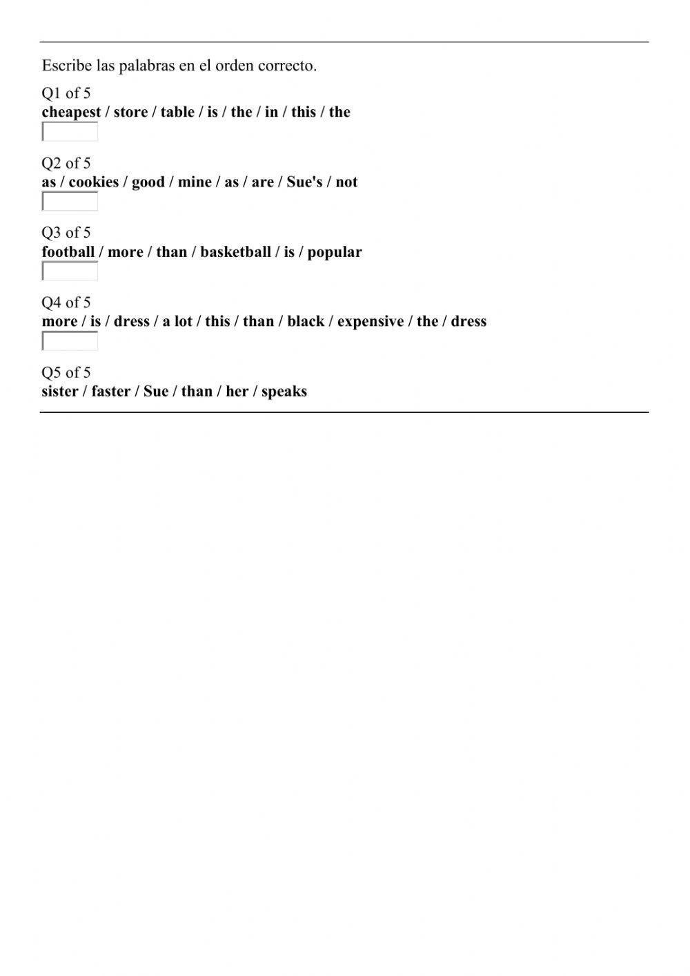 Comparativos, y Superlativos