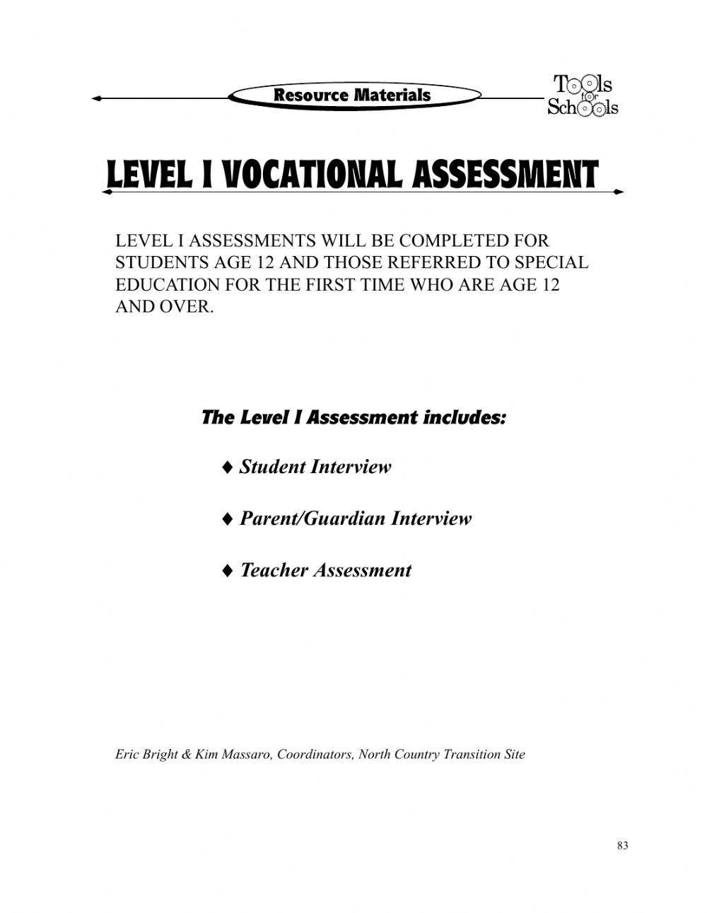 Level 1 Assessment