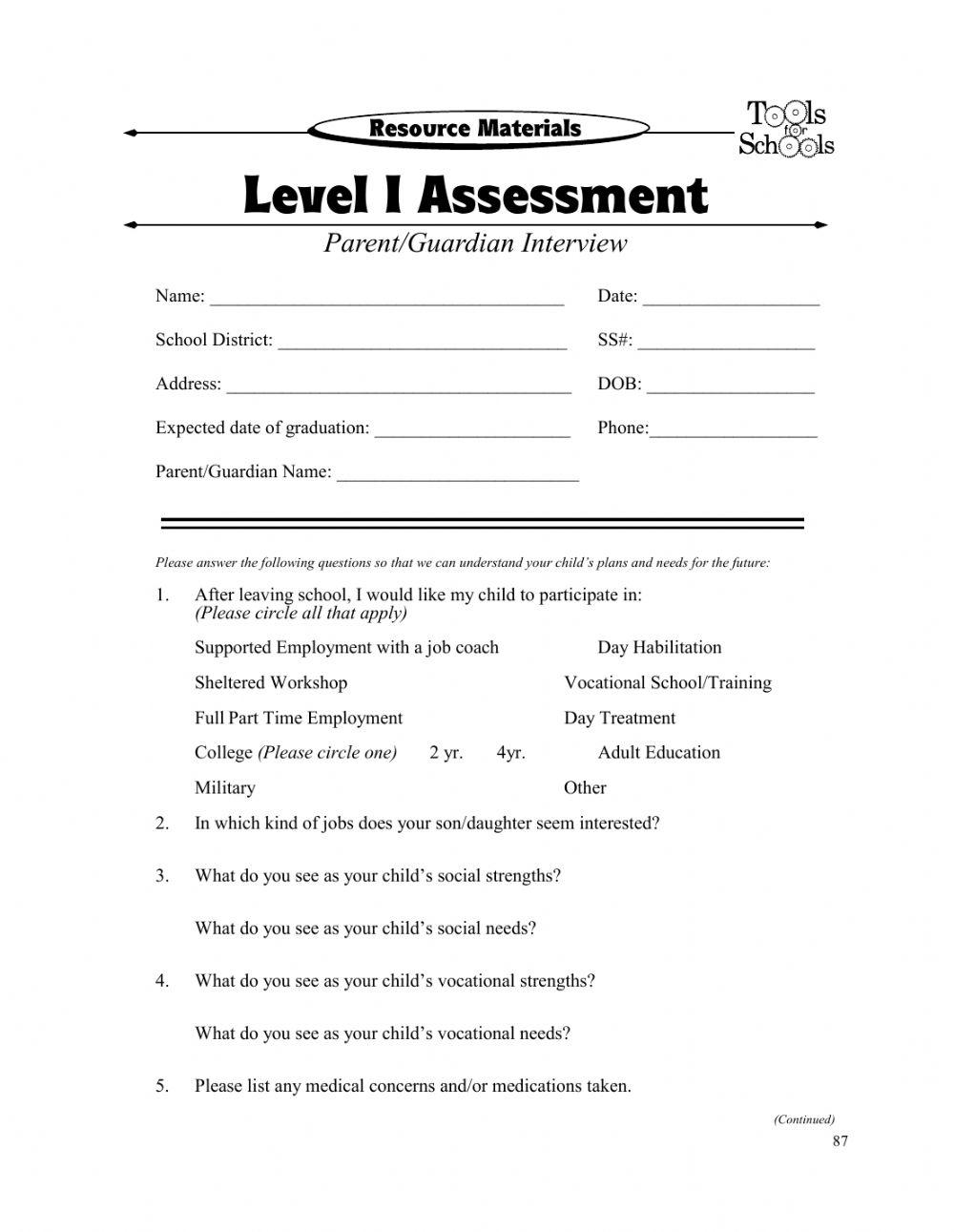 Level 1 Assessment