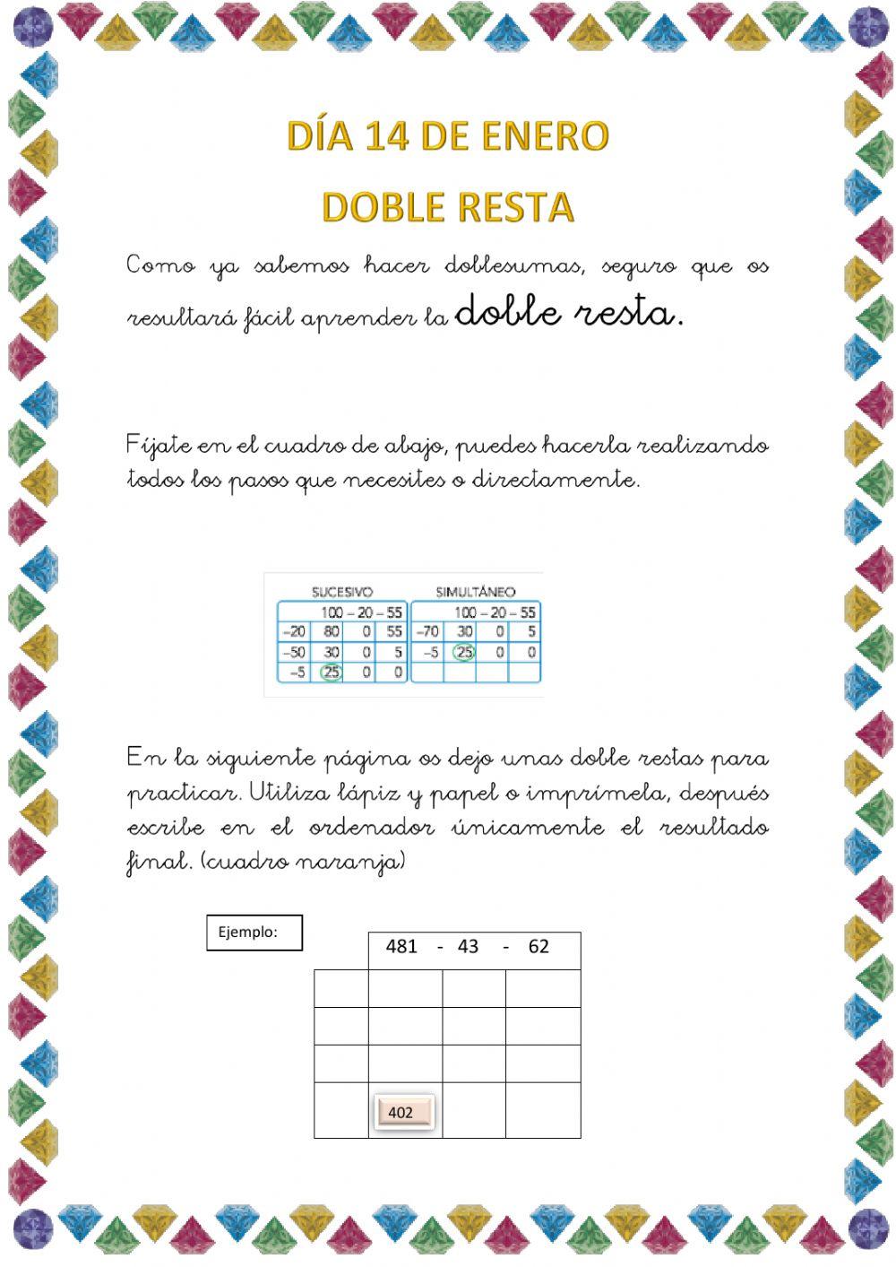 Doble resta. Rejilla