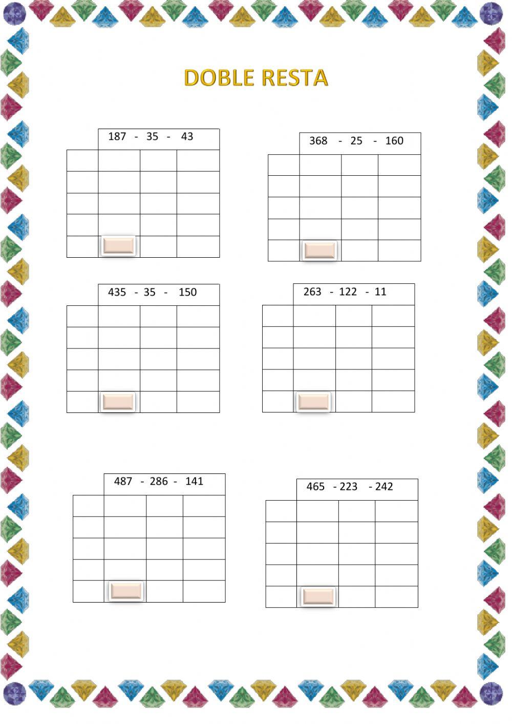 Doble resta. Rejilla
