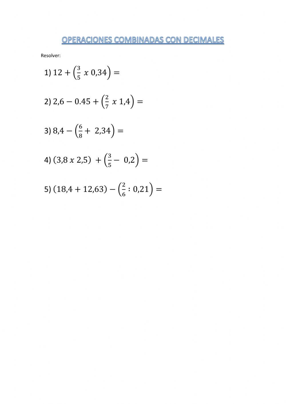 Operaciones combinadas
