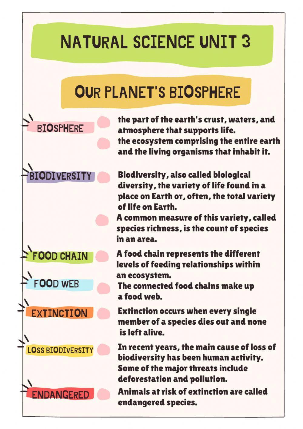 Our planet's biosphere
