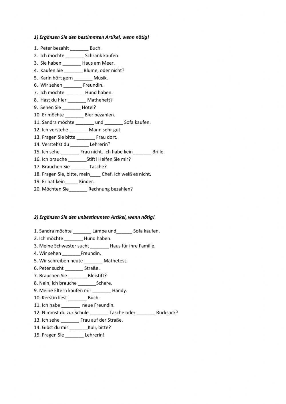 Deklination - Akkusativ