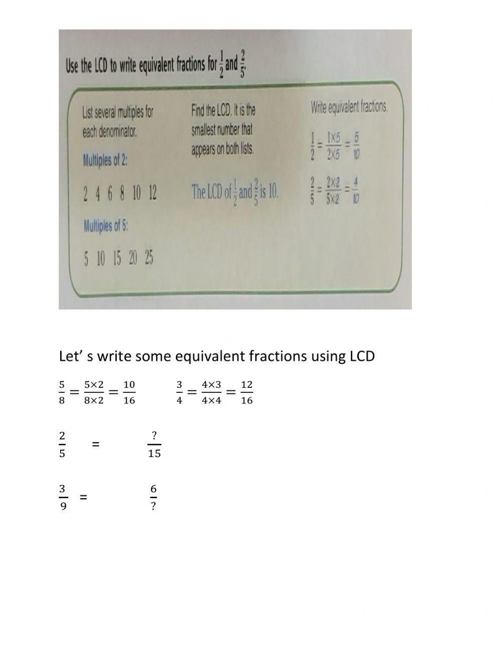 Equivalent Fractions