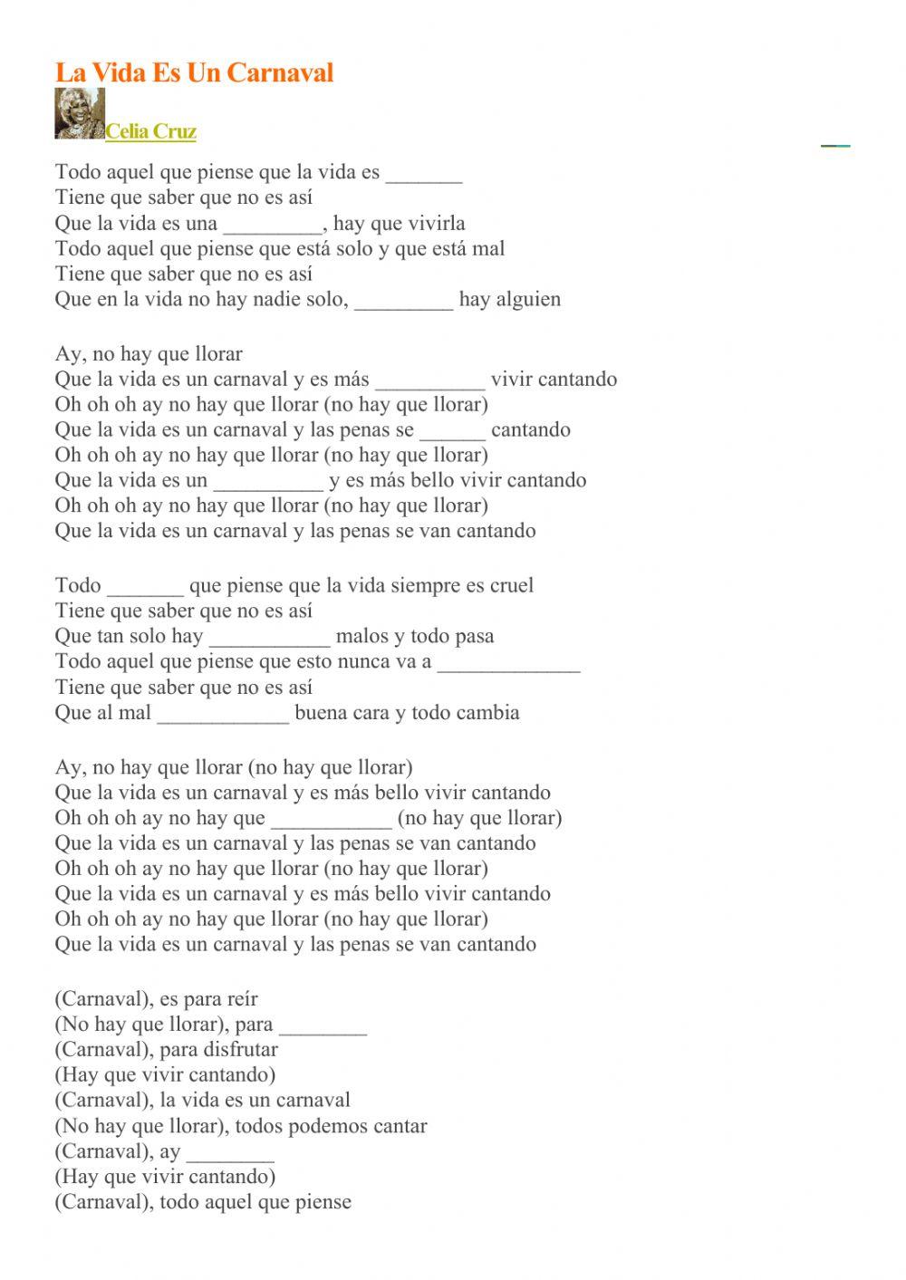 La vida es un carnaval