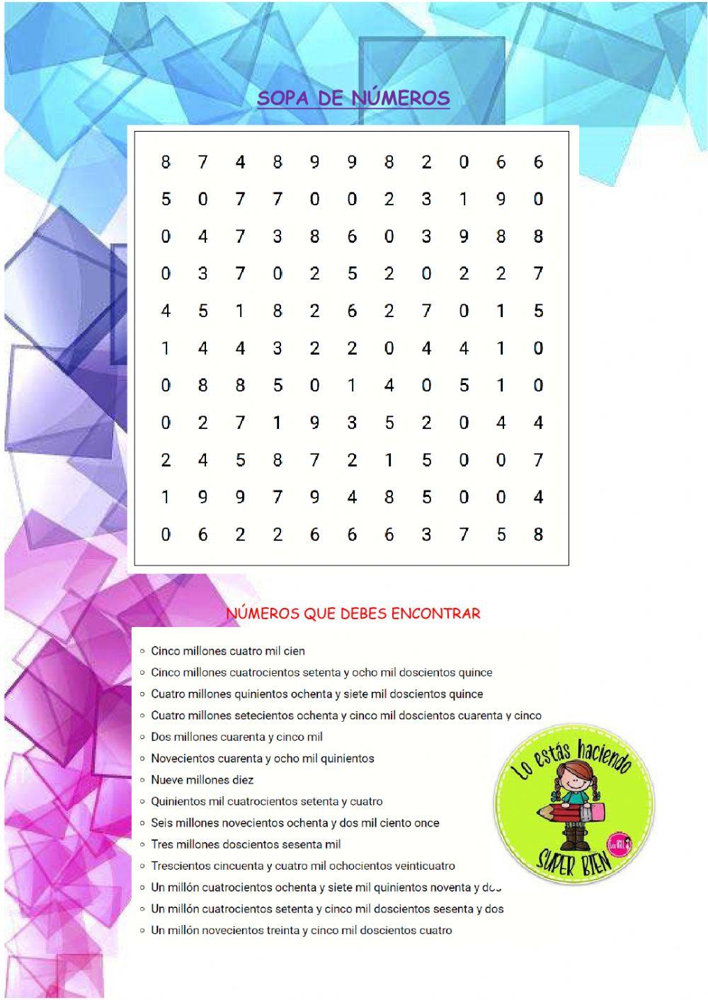 Lo números de millón de millar