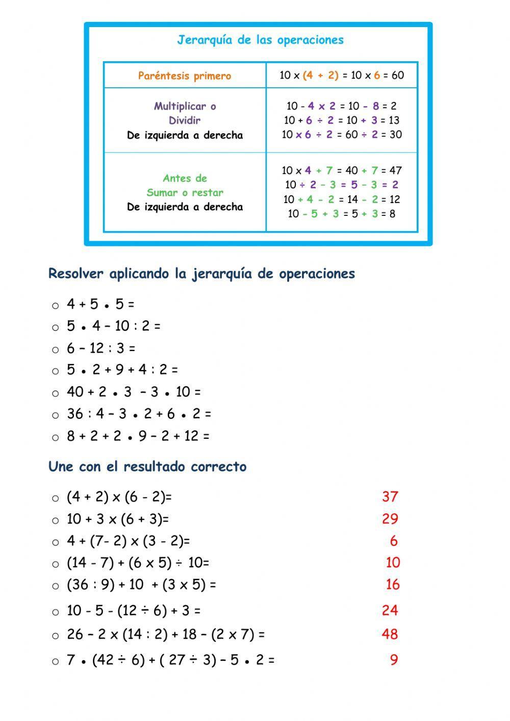 Jerarquía de operaciones